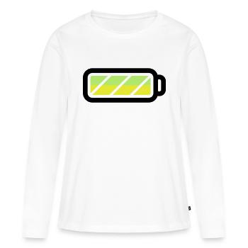 battery - Women's Premium Organic Long Sleeve Shirt - white - Front - Julia (174cm)