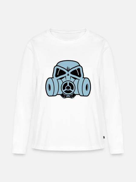 Gasmaske - Frauen Premium Bio Langarmshirt - Weiß