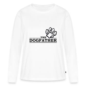 Le chien de garde - T-shirt manches longues Premium bio Femme - blanc - Devant - Julia (174cm)