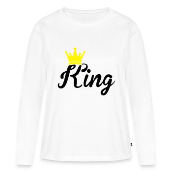 king - Women's Premium Organic Long Sleeve Shirt - white - Front - Julia (174cm)