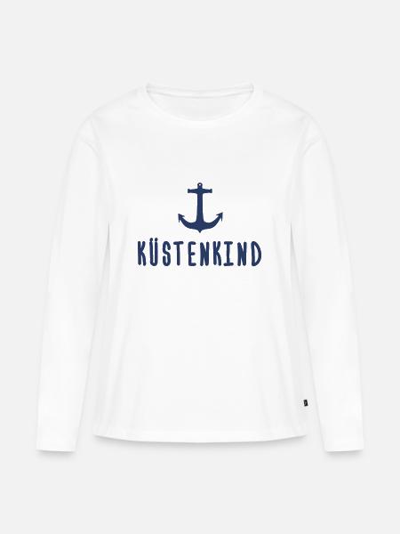 Küstenkind Anker Maritim Meer Hafen Geschenk - Frauen Premium Bio Langarmshirt - Weiß