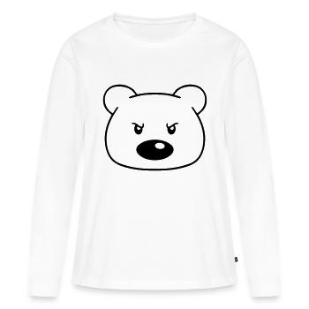 wuetend boese gemein blick aggressiv gefaehrlich b - Frauen Premium Bio Langarmshirt - Weiß - Vorne - Julia (174cm)