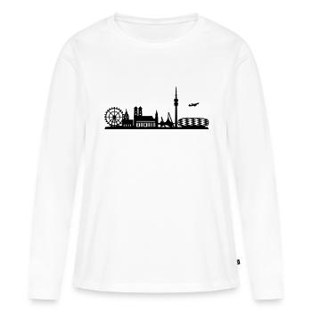 Skyline München - Frauen Premium Bio Langarmshirt - Weiß - Vorne - Julia (174cm)