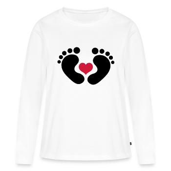 bébé - T-shirt manches longues Premium bio Femme - blanc - Devant - Julia (174cm)