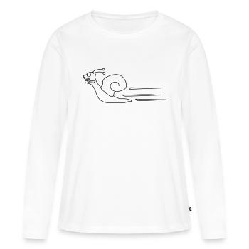 Fast Snail - T-shirt manches longues Premium bio Femme - blanc - Devant - Julia (174cm)