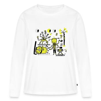 univers - T-shirt manches longues Premium bio Femme - blanc - Devant - Julia (174cm)