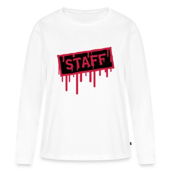 Staff Stamp - T-shirt manches longues Premium bio Femme - blanc - Devant - Julia (174cm)