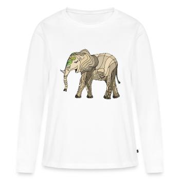 Elephant fortunately - Women's Premium Organic Long Sleeve Shirt - white - Front - Julia (174cm)