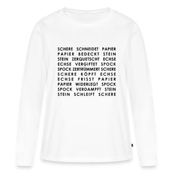 stein_papier_schere_echse_spock - T-shirt manches longues Premium bio Femme - blanc - Devant - Julia (174cm)