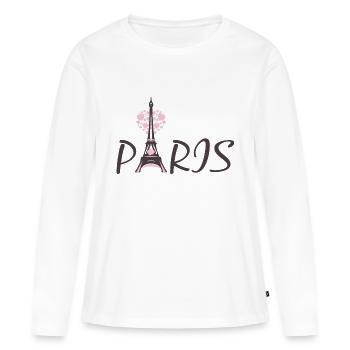 tour Eiffel - T-shirt manches longues Premium bio Femme - blanc - Devant - Julia (174cm)