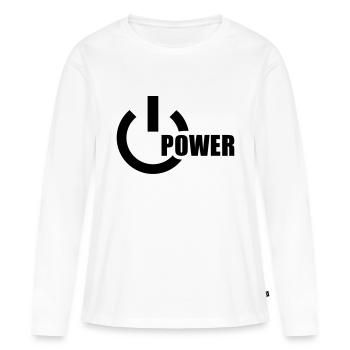 Power - Women's Premium Organic Long Sleeve Shirt - white - Front - Julia (174cm)