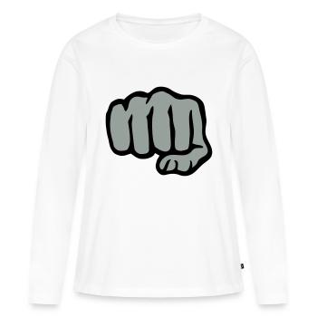 Faust - Frauen Premium Bio Langarmshirt - Weiß - Vorne - Julia (174cm)
