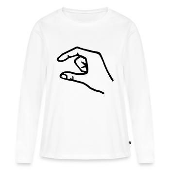 Main - T-shirt manches longues Premium bio Femme - blanc - Devant - Julia (174cm)