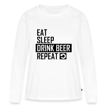 drink beer - Frauen Premium Bio Langarmshirt - Weiß - Vorne - Julia (174cm)