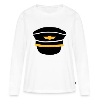 Pilot - Frauen Premium Bio Langarmshirt - Weiß - Vorne - Julia (174cm)