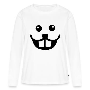 Biber - Frauen Premium Bio Langarmshirt - Weiß - Vorne - Julia (174cm)