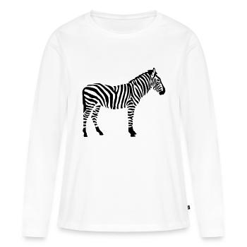 Zebra - Frauen Premium Bio Langarmshirt - Weiß - Vorne - Julia (174cm)