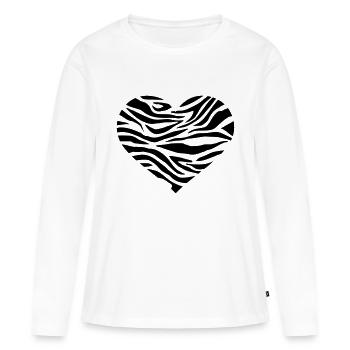 Zebra - Frauen Premium Bio Langarmshirt - Weiß - Vorne - Julia (174cm)