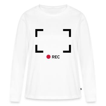 Recording - Women's Premium Organic Long Sleeve Shirt - white - Front - Julia (174cm)