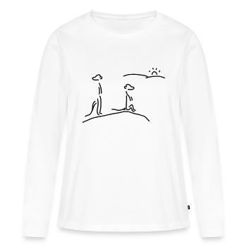 erdmännchen passen auf - Frauen Premium Bio Langarmshirt - Weiß - Vorne - Julia (174cm)
