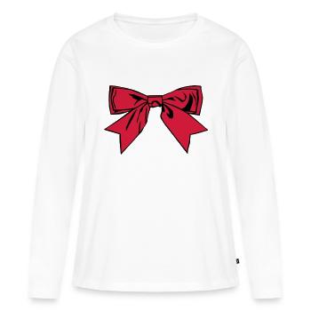 Schleife - Frauen Premium Bio Langarmshirt - Weiß - Vorne - Julia (174cm)