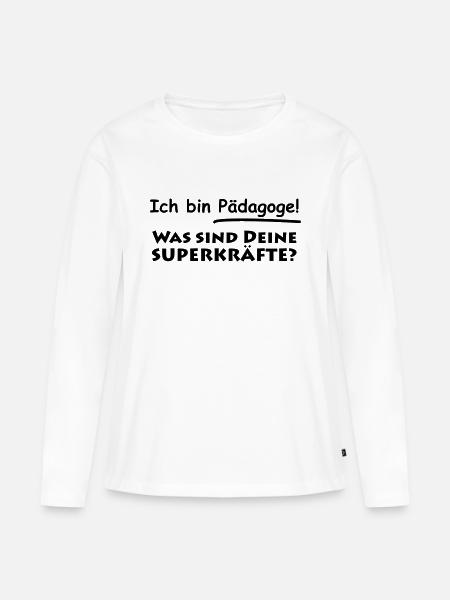 ich bin pädagoge - Frauen Premium Bio Langarmshirt - Weiß