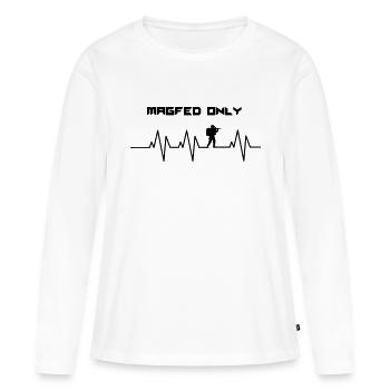 HeartBeat MagFed uniquement - T-shirt manches longues Premium bio Femme - blanc - Devant - Julia (174cm)