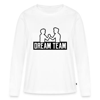 logo dream team 2 amis équipe couple brueder handsc - T-shirt manches longues Premium bio Femme - blanc - Devant - Julia (174cm)