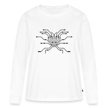 design pc leitungen prozessor cpu draht verkabelun - Frauen Premium Bio Langarmshirt - Weiß - Vorne - Julia (174cm)