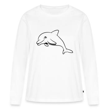 delfin douce mer - T-shirt manches longues Premium bio Femme - blanc - Devant - Julia (174cm)