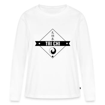 Taijiquan / Tai-Chi Chuan / Tai Chi / Tai-Chi - T-shirt manches longues Premium bio Femme - blanc - Devant - Julia (174cm)