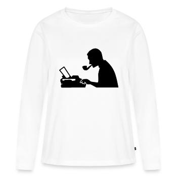 Journalist - Frauen Premium Bio Langarmshirt - Weiß - Vorne - Julia (174cm)