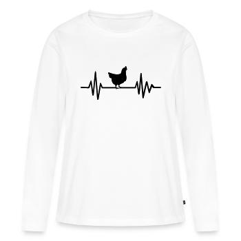Hen - Women's Premium Organic Long Sleeve Shirt - white - Front - Julia (174cm)