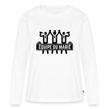 Équipe Du Marié Enterrement De Vie De Jeune Garçon - T-shirt manches longues Premium bio Femme - blanc - Devant - Julia (174cm)