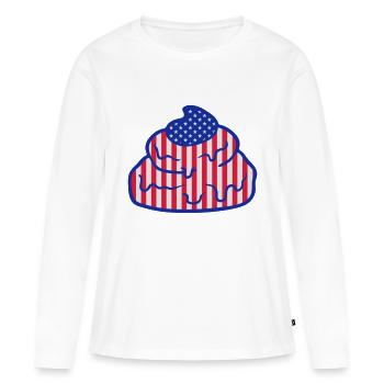 shit heap heap shit foul country america united st - Women's Premium Organic Long Sleeve Shirt - white - Front - Julia (174cm)
