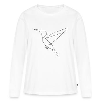 Vogel Geometrisch Abstrakt Dreieck Formen Kunst - Frauen Premium Bio Langarmshirt - Weiß - Vorne - Julia (174cm)