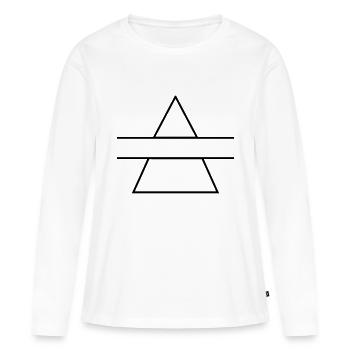Triangle with banner F - Women's Premium Organic Long Sleeve Shirt - white - Front - Julia (174cm)