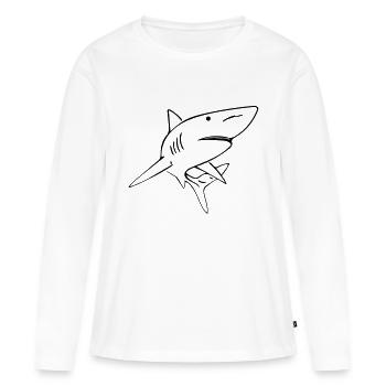 Hai - Vector Design - T-shirt manches longues Premium bio Femme - blanc - Devant - Julia (174cm)