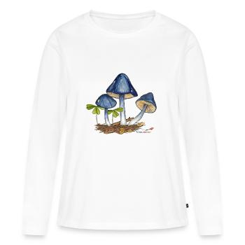 Bleu acier rougeâtre - T-shirt manches longues Premium bio Femme - blanc - Devant - Julia (174cm)