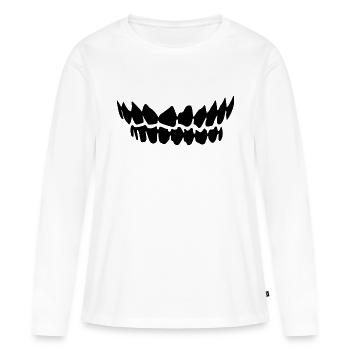 les dents - T-shirt manches longues Premium bio Femme - blanc - Devant - Julia (174cm)