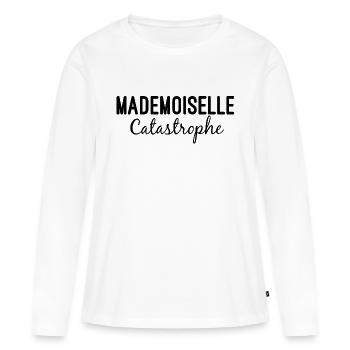 Mademoiselle-Katastrophe - Frauen Premium Bio Langarmshirt - Weiß - Vorne - Julia (174cm)