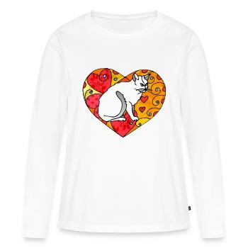 Heart - Women's Premium Organic Long Sleeve Shirt - white - Front - Julia (174cm)