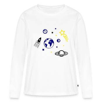univers - T-shirt manches longues Premium bio Femme - blanc - Devant - Julia (174cm)