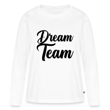 Équipe de rêve - T-shirt manches longues Premium bio Femme - blanc - Devant - Julia (174cm)