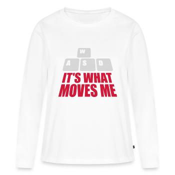 c’est ce qui m’émeut - T-shirt manches longues Premium bio Femme - blanc - Devant - Julia (174cm)