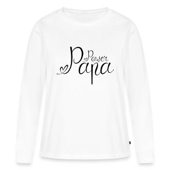 Puissance Papa Noir - T-shirt manches longues Premium bio Femme - blanc - Devant - Julia (174cm)