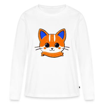chaton - T-shirt manches longues Premium bio Femme - blanc - Devant - Julia (174cm)