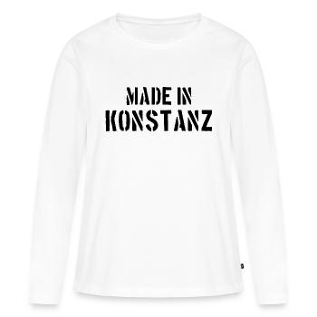 Fabriqué à Constance - Lac de Constance - T-shirt manches longues Premium bio Femme - blanc - Devant - Julia (174cm)