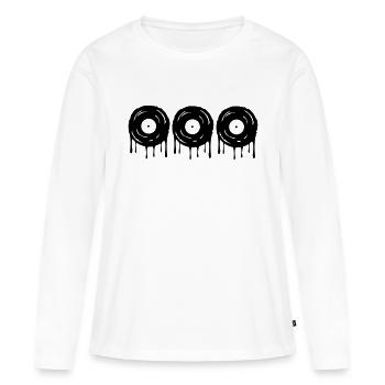 Records - Women's Premium Organic Long Sleeve Shirt - white - Front - Julia (174cm)