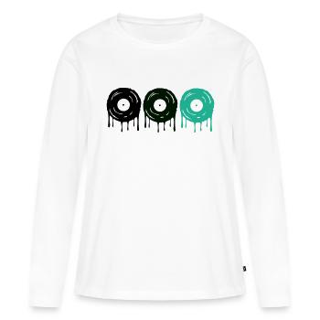 Records - Women's Premium Organic Long Sleeve Shirt - white - Front - Julia (174cm)